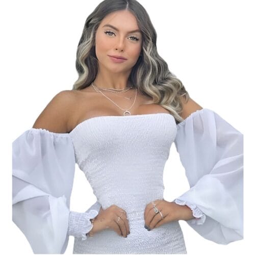 Vestidos fruncidos de tela tropical, Vestidos - Image 7