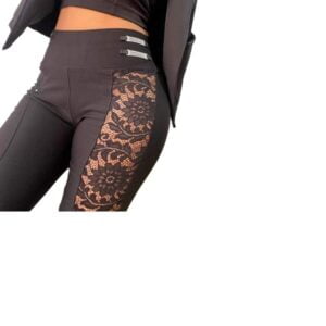 Pantalón de bengalina con encajes, Pantalón