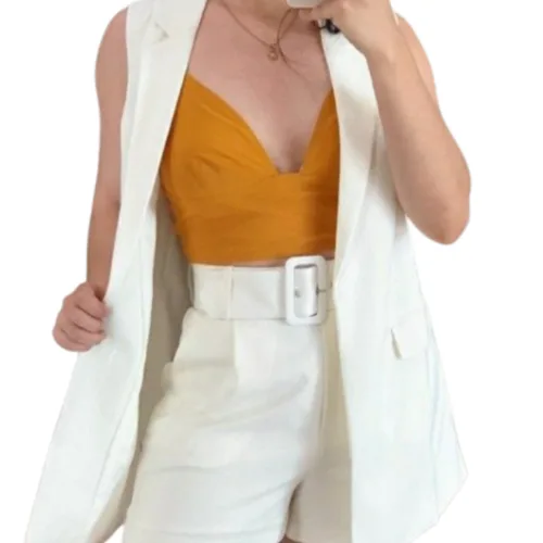 Conjunto para damas con short y blazer sin mangas - Image 2